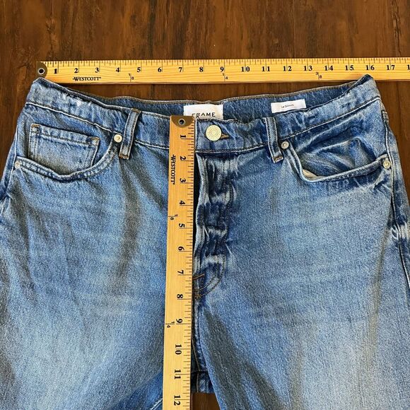 FRAME Le Slouch Straight Leg Low Rise Jeans in Iceberg Distressed - Picture 13 of 15